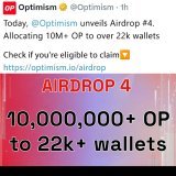 Optimism allocates a total of 10,443,757.81 OP to 22,898 addresses