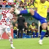 Danilo picks up a yellow for this, luckily  for him he got the ball first   #FIFAWorldCup | #CROBRA