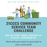 Hey #21CCCS students!  Ready to work with your team to perform acts of service in your community!   Visit Moodle for details! #21CyberStrong