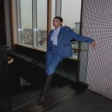 Photo by Abla Sofy \ud83e\udd0d in New York, New York with @orettac, @hotelindigoles, @vassiakostarabrand, and @tata__pr. May be an image of 1 person, overcoat, suit, blazer and turtleneck.