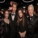 Austin Butler, Priscilla Presley, Lisa Marie Presley and Baz Luhrmann at the 80th Annual #GoldenGlobes&nbsp; Awards in Beverly Hills - January 10th