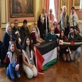 The municipality of #Barcelona shows solidarity with #Palestine and Palestinian people with the presence of the #Palestinian community.  #IsraeliApartheid  #IsraeliCrimes