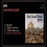 Exciting news! #PirateQuest has arrived!   Celebrate with us and Play to Win!   $1'000$ Cash Prize Pool  $1'000$ Metaverse Land  To enter: 1) Visit our Mint Page:  2) Mint an Aeddon Citizenship 3) Register your Email