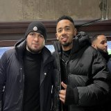 UFC fighter Khabib Nurmagomedov &amp; Gabriel Jesus at the Emirates Stadium today.  #afc