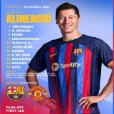 #الـتــشـكـيـلـة_الـرسـمـيـة | #FCBlive   شتيغن &mdash; كوندي أراوخو ألونسو ألبا &mdash; دي يونغ كيسيه جافي بيدري &mdash; رافينها ليفاندوفسكي  #الــدكــة | #FCBlive   ايناكي تيناس ــ فاتي فيران كريستنسن روبيرتو غارسيا بالدي كاسادو توري الاركون  بالدي