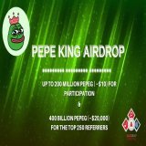 Pepe King #Airdrop  Reward: Up to 200M PEPEG (~$10) + 400B PEPEG (~$20K) referral pool   Start the airdrop bot    Do the tasks on the bot &amp; submit your data   Details:   #Airdrops #AirdropDet #PepeKing #Bitcoin #AirdropDet