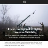 Украина создала недорогую версию того, на что Пентагон потратил десятилетия и миллиарды долларов: истребители, разведывательные данные и оружие, объединенные в цифровую сеть, &mdash; The Wall Street Journal  Украинская виртуальная командно-контрольна