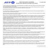 Depuis que l’AFP a été fondée en août 1944, nous avons perdu des journalistes dans des conflits, nous avons eu des blessés et des prisonniers dans nos rangs, mais aucun de nous n’a le souvenir d’avoir vu un collaborateur mourir de faim. Nous refusons