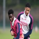 William Saliba not spotted in Arsenal training again ahead of West Ham clash   Saliba absent from training due to a back injury sustained one month ago during Europa League defeat against Sporting Lisbon.   Rob Holding expected to deputize for Saliba