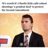 So let&rsquo;s take a moment to remind Americans that GOP spokesman, Charlie Kirk, confirmed their position on guns - mass shootings are a necessary evil to keep your guns.   Oh, and there was just another shooting in Louisville KY - 4 dead.   #GunRe