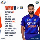 One change in the #TeamIndia Playing XI.  R Ashwin comes in for Ravi Bishnoi.  Live -  #INDvSL #AsiaCup2022