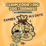 LAST EVER CHANCE TO USE CODE 'LAUNCHBIGEYES200'  FOR YOUR 200% BONUS- THE LAST BONUS CODE EVER!   NO MORE EXTENSIONS   Claim yours:   (code expires 23:59 (UTC+0) on Monday Feb 20th)  #Ethereum #NFTs #Bitcoin #BTC #Altcoins #ToThemoon #Crypto