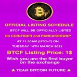 BTCF Listing Price: 1$