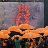 Hundreds of people in Argentina forming the shape of a #Bitcoin in protest during soaring inflation