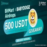Baby Doge Coin (BABYDOGE) @BabyDogeCoin and #BitMart are joining forces to reward the community members for their support together   We are giving away a total of 500 USDT in Social Media Airdrops   See details