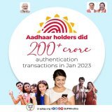 Aadhaar holders did ????????????+ ???????????????????? authentication transactions in Jan 2023  (3/5)