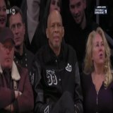 Kareem watching Bron close in on his record