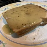 The time for my favorite post-Thanksgiving snack has arrived! It&rsquo;s just turkey on plain white bread slathered in gravy. Not pictured: stuffing on the side #HibernationSeason #HermitMode #SpinsterLife #SingleGirlProblems #Leftovers #ImHangry #IM