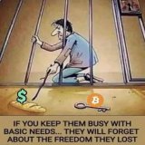 If you keep them busy with basic needs... They will forget about the freedom they lost.