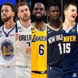 TITULARES DO ASG!  Oeste: - Stephen Curry (GSW) - Luka Doncic (DAL) - LeBron James (LAL) - Zion Williamson (NOP) - Nikola Jokic (DEN)   @/hoopsalerts