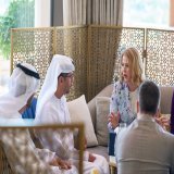 Kopā ar Rīgas brīvostas un Latvenergo vadītājiem tikāmies ar vienu no lielākajiem spēlētājiem AAE ostu biznesā - AD Ports Group izpilddirektoru Capt. Mohamed Juma Al Shamsi un reģionālo izpilddirektoru Abdulaziz Zayed Al Shamsi. Pārrunājām potenciālā