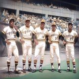 Pittsburgh #Pirates stars Manny Sanguillen, Willie Stargell, Al Oliver, Dave Cash &amp; Roberto Clemente (1971) Happy 79th Birthday "Sangy"! #MLB