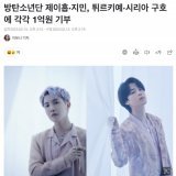 UNICEF Korea Committee announced that #JHOPE and #JIMIN from @BTS_twt donated 100 MILLION won, respectively, for emergency relief of children affected by the earthquake in Turkey and Syria.