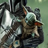 Can we just talk about how excited #Grogu looks on the poster!? Baby boy is ready to fight at papa's side. Maybe dad can give him a mini viboro-blade?  #DinDjarin #TheMandalorian #littlestMandalorian #MandalorianSeason3 #Grogang