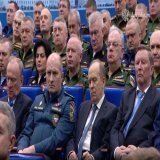 The highest military and security leadership of  today had to listen to a speech by Vladimir Putin. Enthusiasm seems to have been kept well under control.