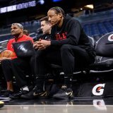 Deebo warming up in the "Black History Month" Kobe 6s.  @DeMar_DeRozan | #BullsKicks
