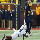 Michigan football differentials vs Penn State:  +24 points  +295 total yards  +307 rushing yards  +1.8 yards per play  +18 first downs  +28 total plays  +23:52 time of poss   Total domination. 7-0. On to MSU. #GoBlue