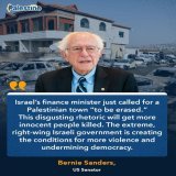 US Senator Bernie Sanders: "The extreme, right-wing Israeli government is creating the conditions for more violence and undermining democracy." #IsraeliApartheid