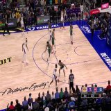 Russell Westbrook with a NO-LOOK dime to Anthony Davis