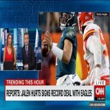 The Philadelphia Eagles and quarterback Jalen Hurts have agreed to a five-year extension of the star&rsquo;s contract, the NFL team announced Monday