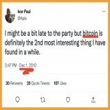 FUN FACT: You always think you are late to #Bitcoin.
