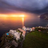Storm clouds vs sunset off Madeira island. Vertical pano taken on the @DJIGlobal air2S #landscapephotography #drone #Madeira #sunset