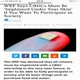WEF calls for implantable Micro-Chips to allow for Digital ID &amp; CBDC&rsquo;s  This will just end up being something else the &lsquo;conspiracy theorists&rsquo; warned you about &amp; is now happening.  Have you noticed yet how the &lsquo;tinfoil 