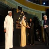 Here's Aisha AlZaabi receiving her Best Film Award at #DIFF14's Muhr Emirati!