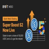 Bybit Web3 Staking: Super Boost Season 2 is Live Now!   Stake to Share a $50,000 USDC Prize Pool!   Campaign Duration: 27th Nov, 10 AM UTC - 18th Dec, 10AM UTC   Event 1: Be one of the first 500 to earn double gas rebates  Event 2: Stake to Share 30,