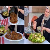 لحم مشوي بمذاق الطنجية كيجي رائع وسلطة لذيذة ومنعشة ...