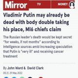 Новые высоты британской пропаганды - Путин умер, вместо него теперь двойник.