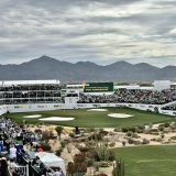 Front-left pin at 16 today. Wind slightly into. Perfect conditions for a high-draw 9 iron from Rory McIlroy that takes one hop, spins back and goes in. Just saying. A man can dream.