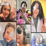 These are 6 brave Iranian protesters who lost one of their eyes due to a bullet hit by the repression forces during the #iranprotest . Their smile shows their resistance against the Iranian regime! #MahsaAmini #IRGCterrorists  @EU_Commission @coe @EU