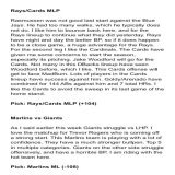 4/19 MLB Picks   Marlins ML (-108) Rays/Cards MLP (+104)  Not able to do a spaces before these games start, so I have a break down below. Might have more for later so I&rsquo;ll do a spaces before the other games.   #GamblingTwitter