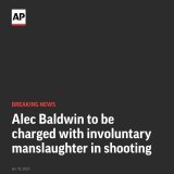 BREAKING: Prosecutors announced that actor Alec Baldwin will be charged with involuntary manslaughter in the shooting of a cinematographer who was killed during a rehearsal of the movie &ldquo;Rust.&rdquo;