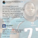 REMINDER: Outspoken Vaccine mandate advocate and football player Uche Nwaneri #diedsuddenly of a heart attack at the age of 38 years old    The common denominator is always the same