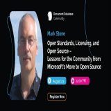 Mark Stone (ex-Datastax) is discussing the hot topic: Open Standards, Licensing, and Open Source &ndash; Lessons for the Document Database Community from Microsoft&rsquo;s Move to Open Source Get access to meetup:    When: Aug 23, 12 PM EST.