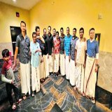 This is how Kannadigas in USA went to watch #Kantara   What about going to movie in Panche?  #traditionaldress #ಕನ್ನಡದ್ದೇ #ಕನ್ನಡ