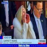 Marjorie Taylor Greene sat in the House Chamber during the State of the Union address, screaming and catcalling like she does at redneck weddings. The disrespect was extraordinary, and the only Americans not embarrassed by her shameful display of zoo