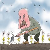 По словам президента РФ Путина, российское ядерное оружие уже в Беларуси. Согласие на это ранее дал Лукашенко. Что посеял белорусский правитель - ясно, но вот что пожнет?  Карикатура DW